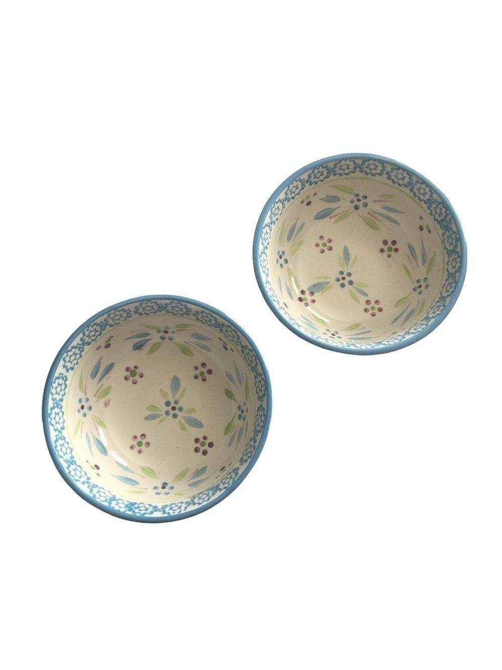 Temp-tations Old World Turquoise Blue set of 2 soup cereal bowls. 16 ounce